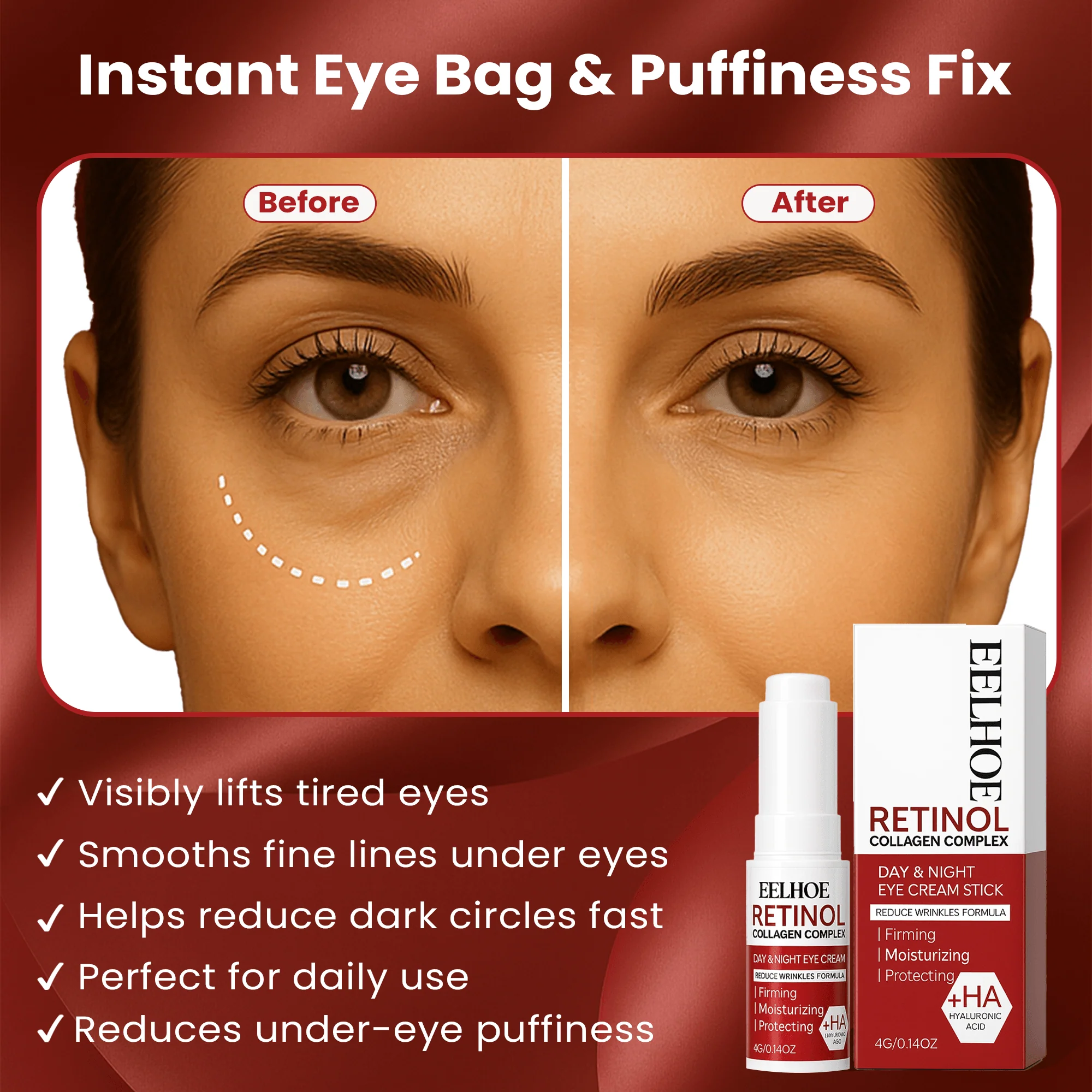 Eye Bag Remove Cream | Puffiness And Dark Circle Care | Smooth Under Eye Finish | EyeRenew - Image 3