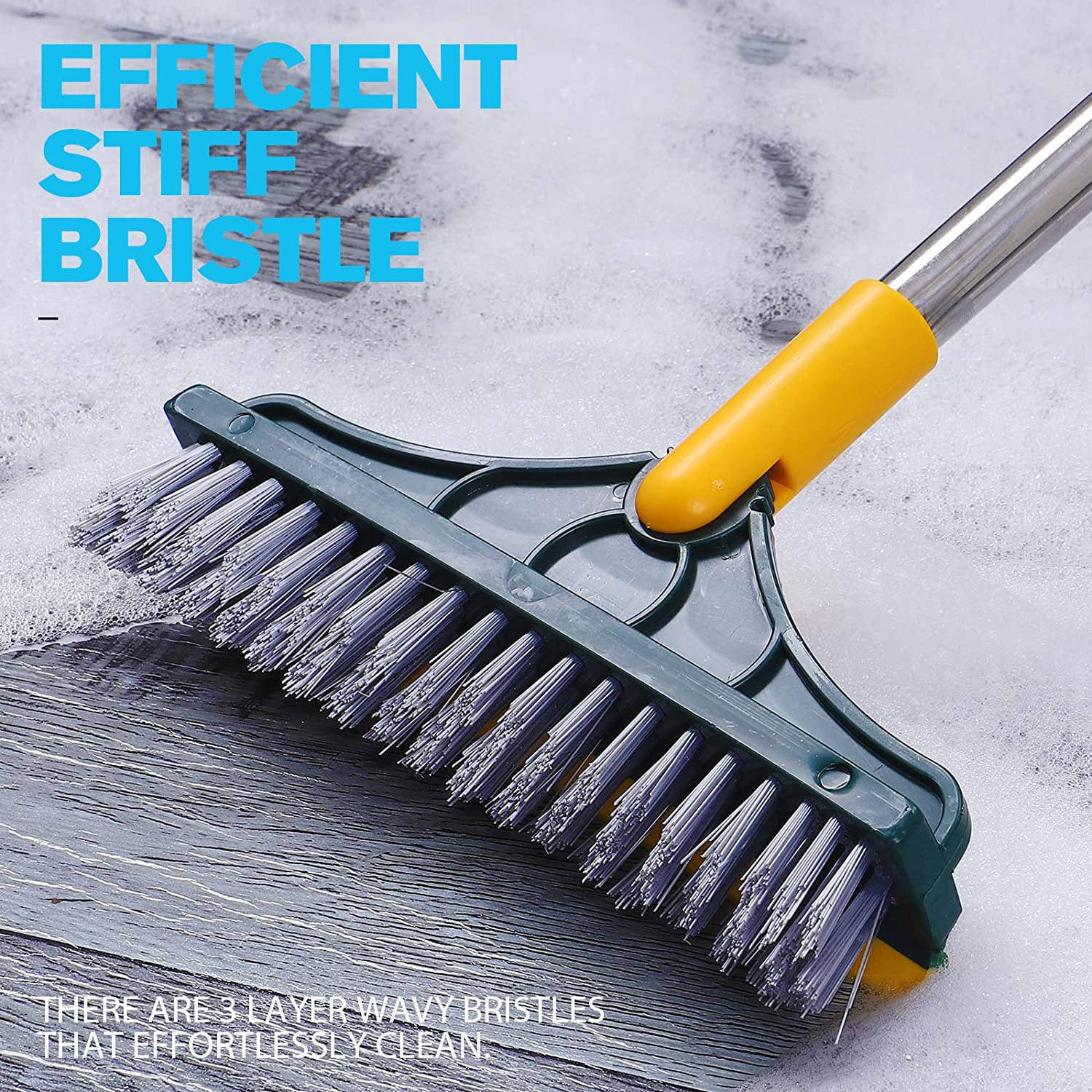 Floor Cleaning Brush | V-Shaped Head | 120° Rotating | Adjustable Handle | GapBrush - Image 4