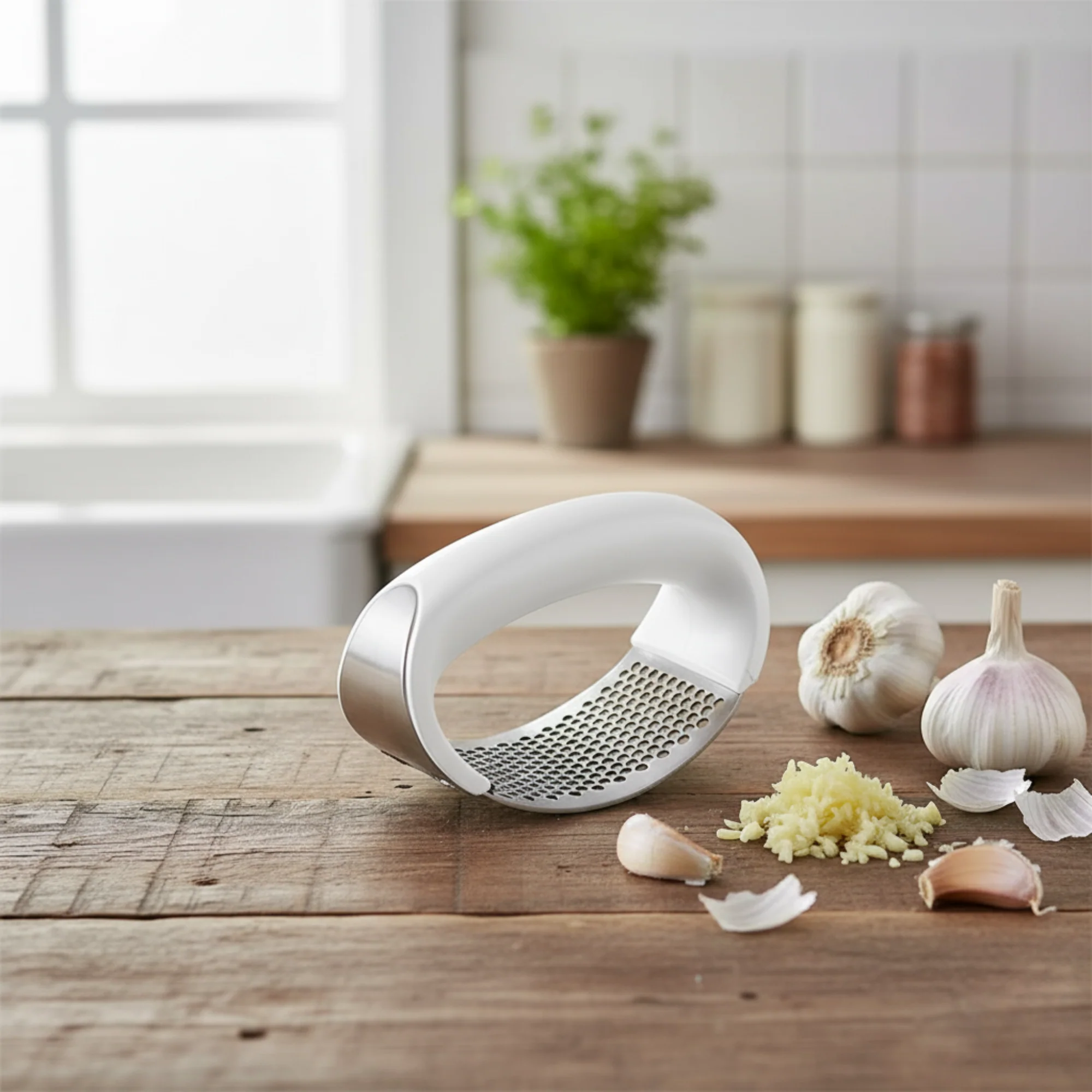 Garlic Press | Ergonomic Rocking Design | Stainless Steel | EasyCrush - Image 4