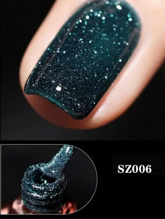 Gel Nail Polish | High-Gloss Sparkle Finish | Long-Lasting Wear | Sparkle & Shine Gel Polish - Image 8