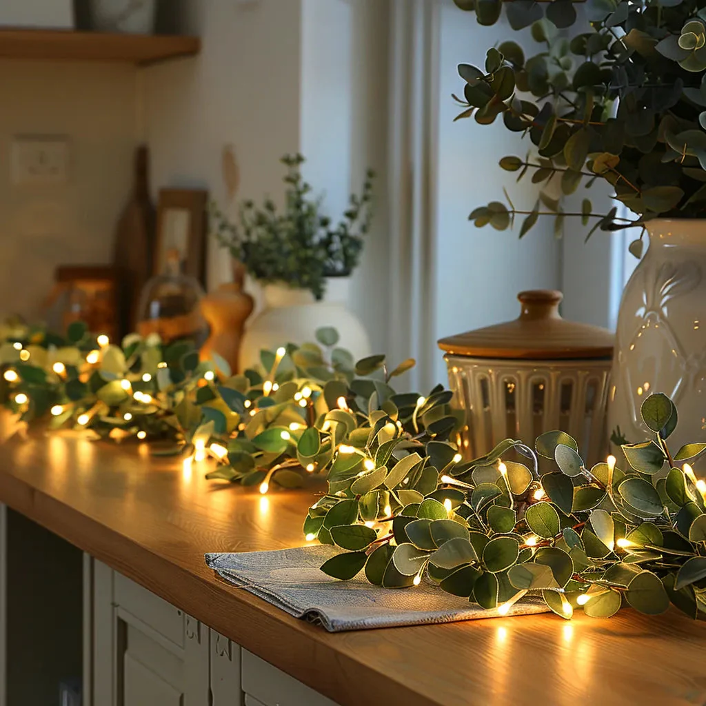 Golden light realistic olive branches | Warm White Light | Battery Operated | GoldenGlow - Image 2