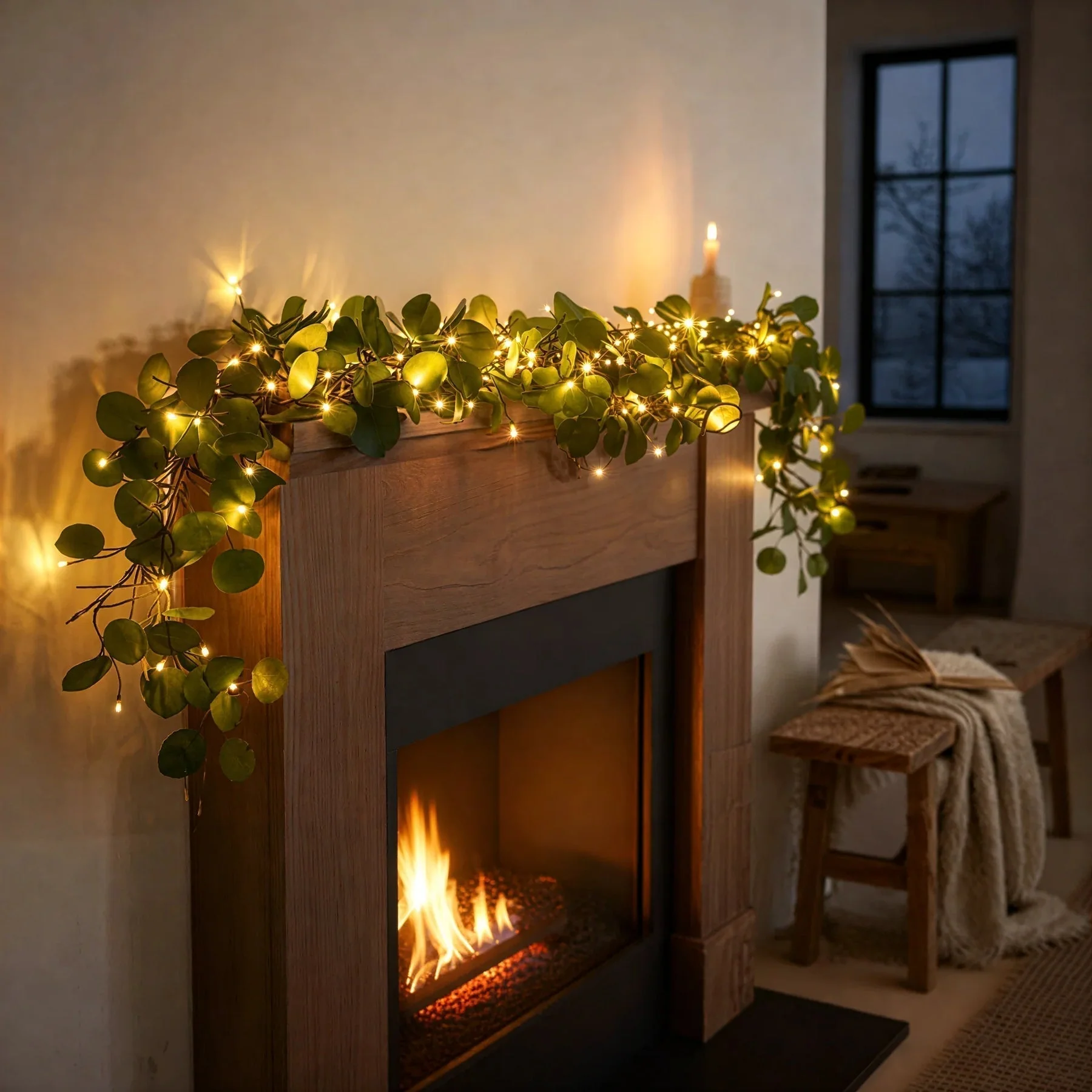 Golden light realistic olive branches | Warm White Light | Battery Operated | GoldenGlow - Image 3