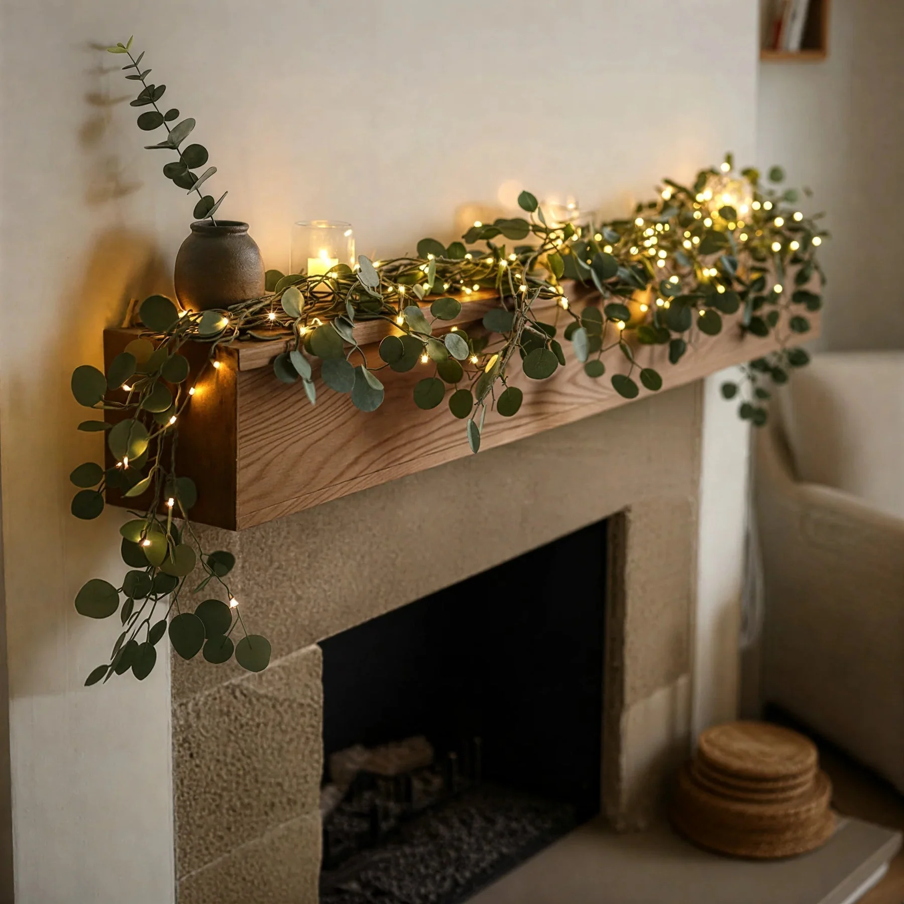 Golden light realistic olive branches | Warm White Light | Battery Operated | GoldenGlow - Image 7