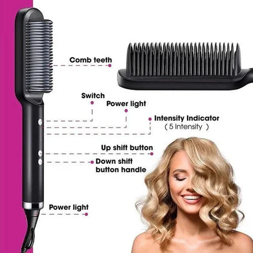 Hair Styling Comb Fast Frizz-Free Styling | Ionic Anti-Scald Technology | QuickGlam - Image 4
