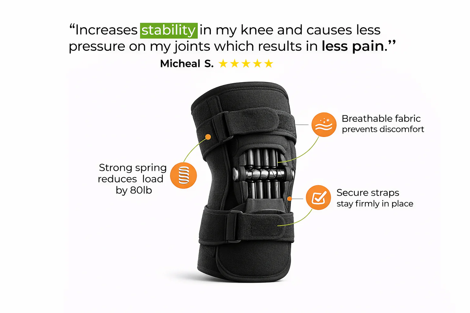 Knee Stabilizer Brace | Spring Support Assist | Adjustable Strap Fit | PowerKnee - Image 9