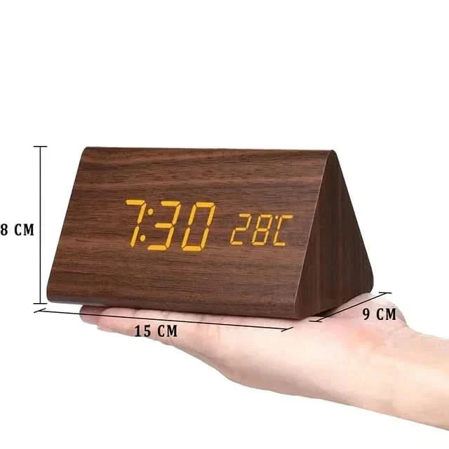 LED alarm clock | Wood-effect design | Dimmable display | Temperature display | Futura - Image 10