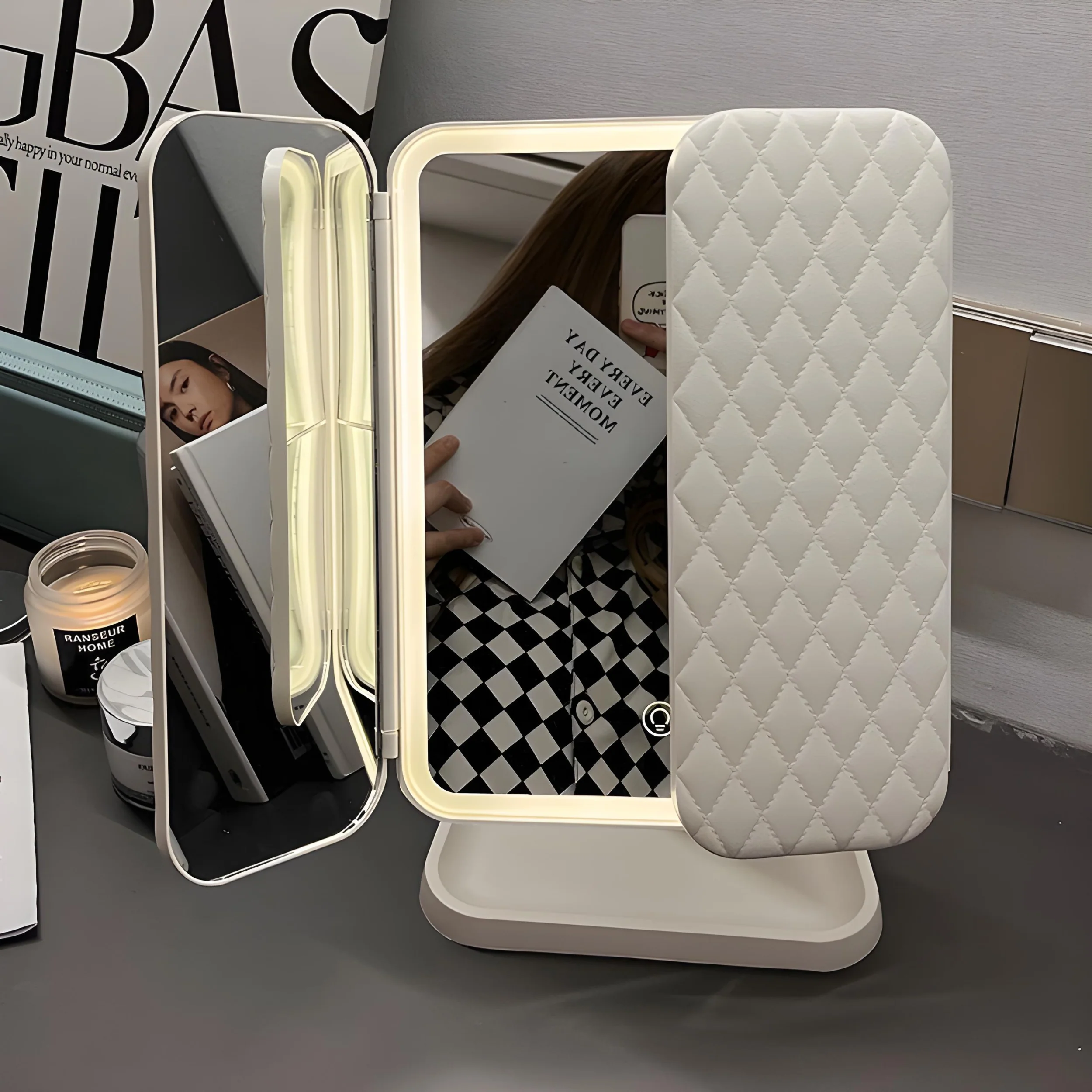LED Makeup Mirror | Flawless Makeup Lighting | Tri-Fold LED Touch Control Mirror | Clara