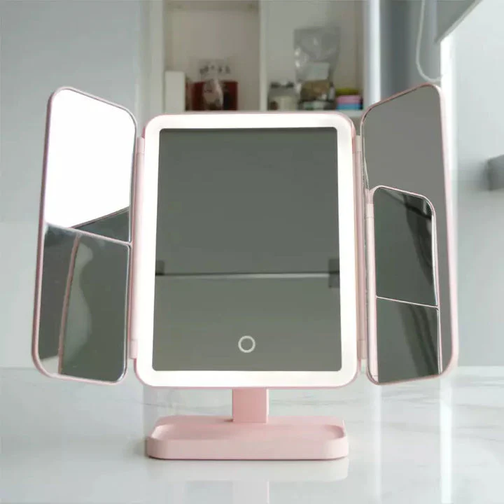 LED Makeup Mirror | Flawless Makeup Lighting | Tri-Fold LED Touch Control Mirror | Clara - Image 5