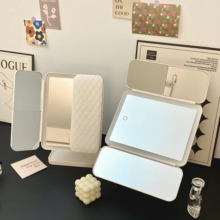 LED Makeup Mirror | Flawless Makeup Lighting | Tri-Fold LED Touch Control Mirror | Clara - Image 6