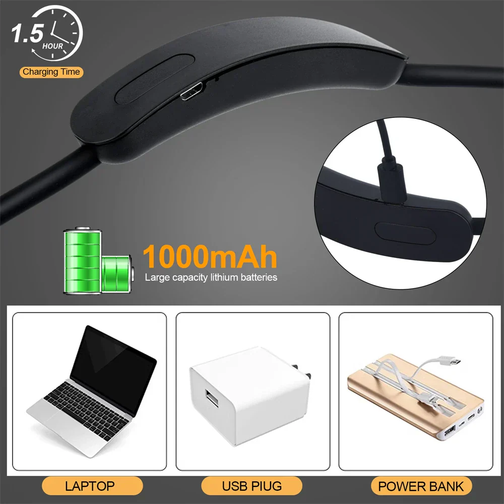 LED neck lamp | USB rechargeable | 3 light colors | Flexible & dimmable | LumiNeck - Image 3