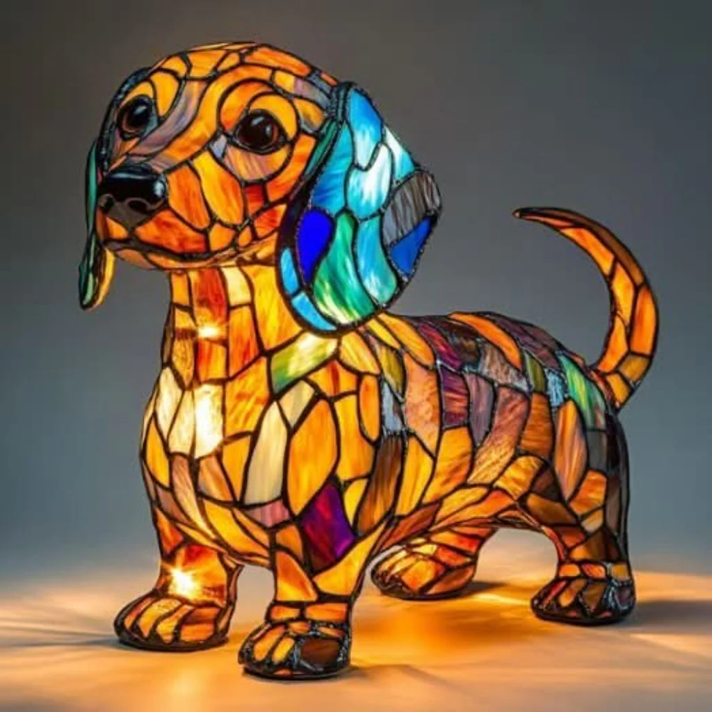 LED Night Lamp Dog | Warm Ambient Glow | Stained Glass Style LED Lamp | Glowhound - Image 11