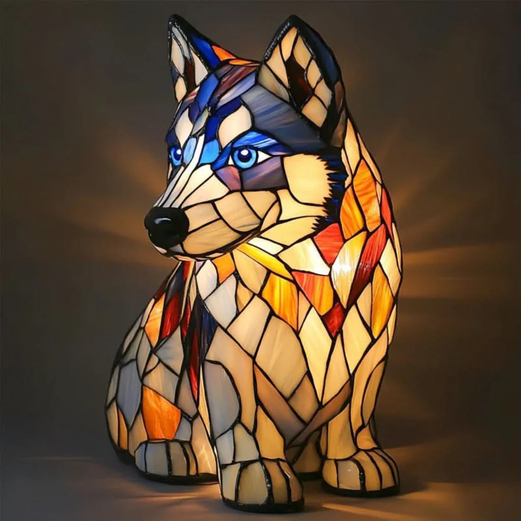 LED Night Lamp Dog | Warm Ambient Glow | Stained Glass Style LED Lamp | Glowhound - Image 15