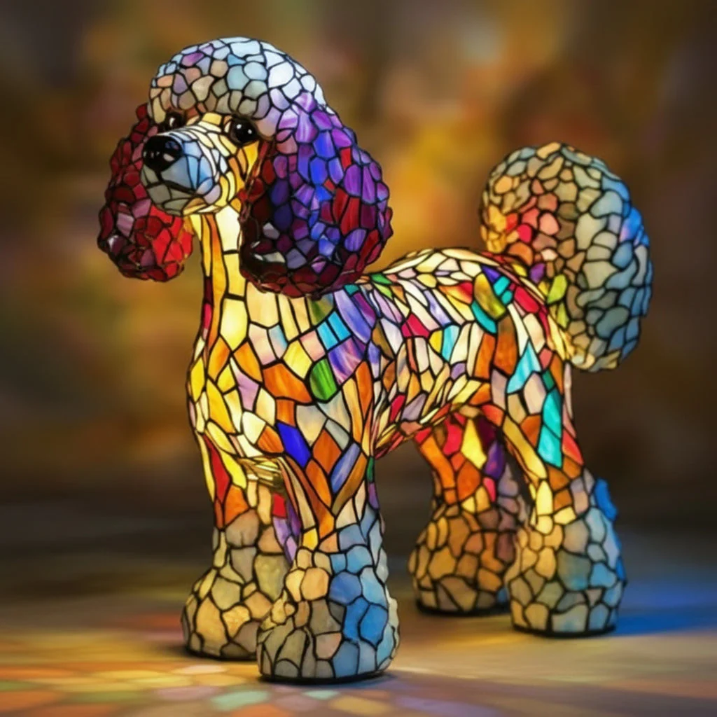 LED Night Lamp Dog | Warm Ambient Glow | Stained Glass Style LED Lamp | Glowhound - Image 19
