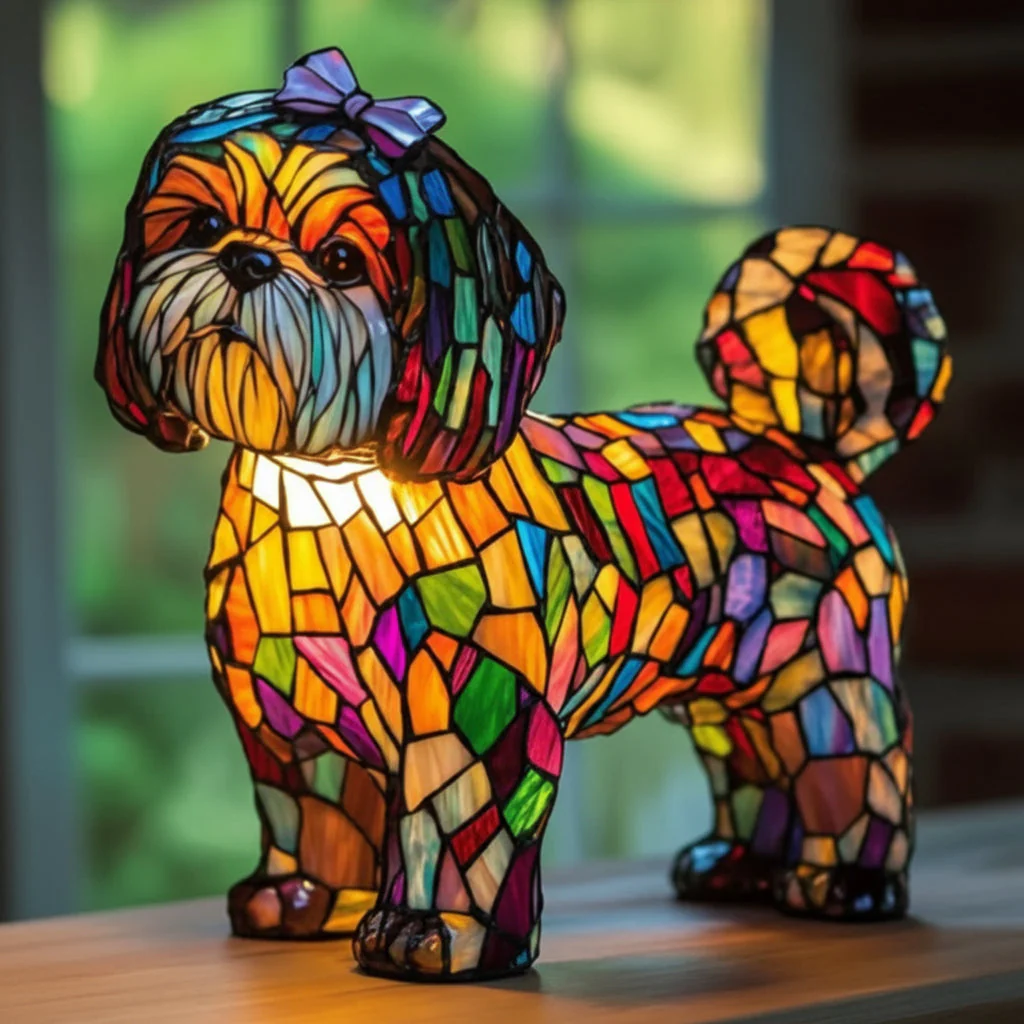 LED Night Lamp Dog | Warm Ambient Glow | Stained Glass Style LED Lamp | Glowhound - Image 23
