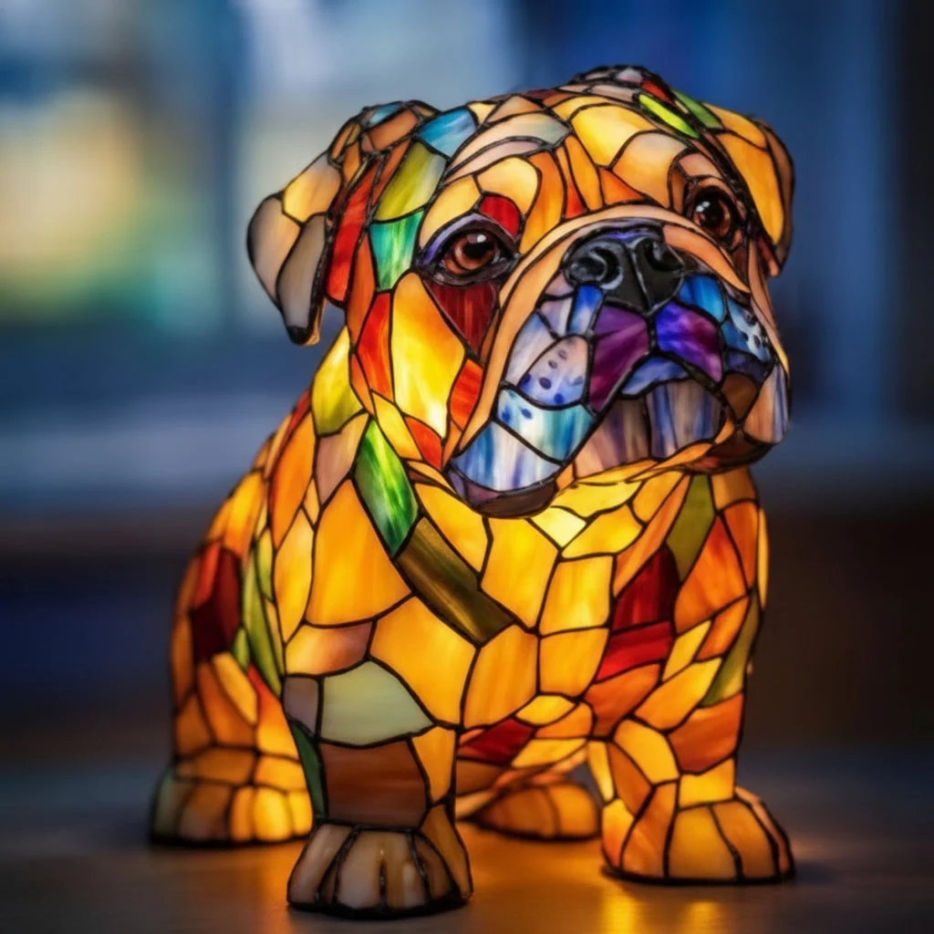 LED Night Lamp Dog | Warm Ambient Glow | Stained Glass Style LED Lamp | Glowhound - Image 5