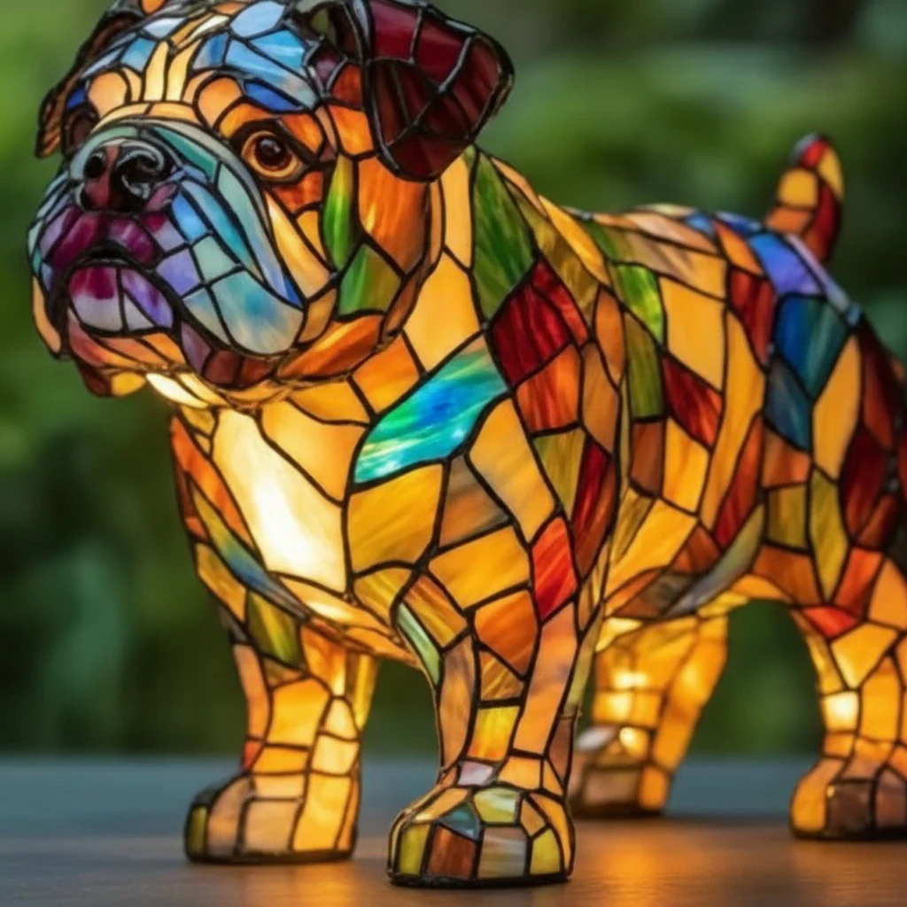LED Night Lamp Dog | Warm Ambient Glow | Stained Glass Style LED Lamp | Glowhound - Image 6