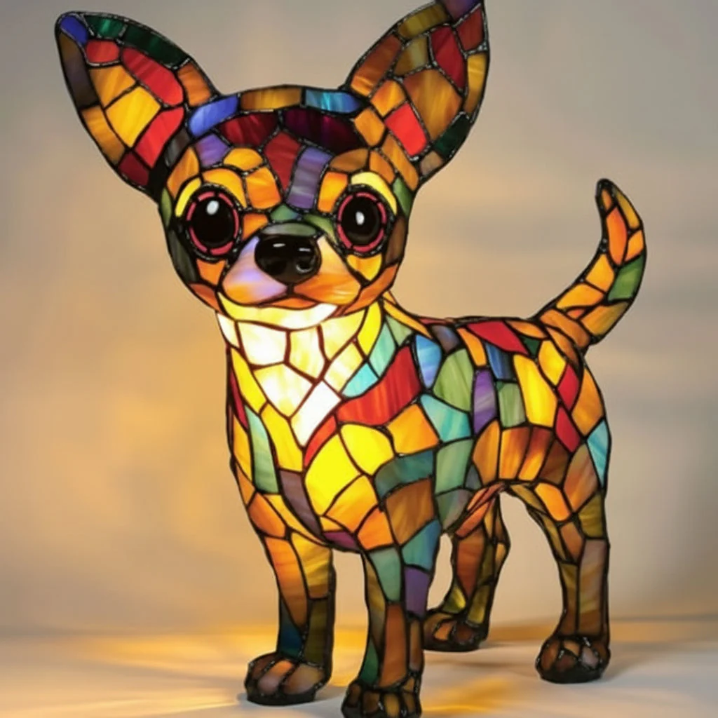 LED Night Lamp Dog | Warm Ambient Glow | Stained Glass Style LED Lamp | Glowhound - Image 9