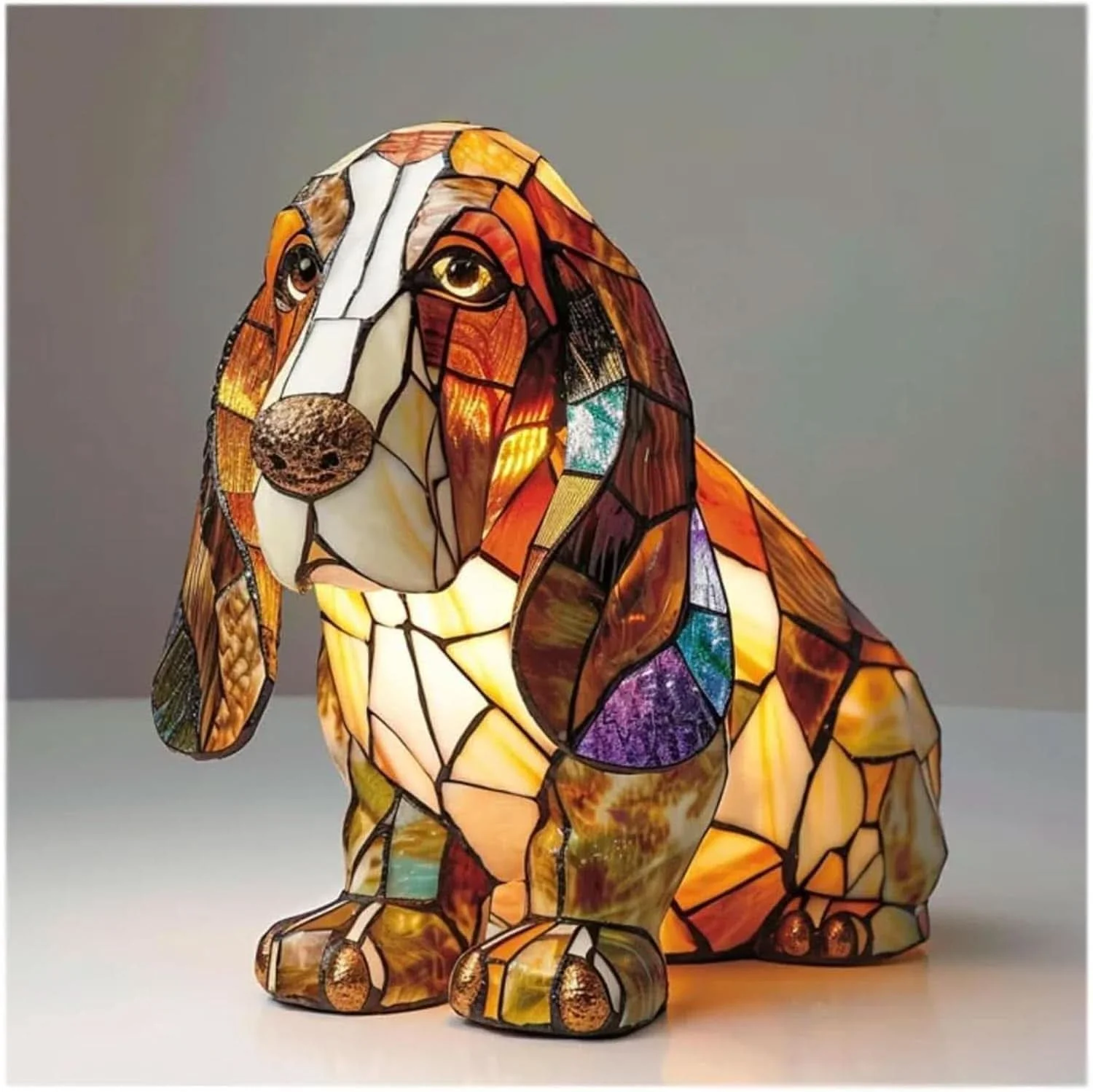 LED night light | Artistic dog statue | Warm light | USB powered | 15 cm | GlowPaws