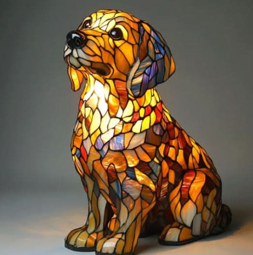 LED night light | Artistic dog statue | Warm light | USB powered | 15 cm | GlowPaws - Image 14