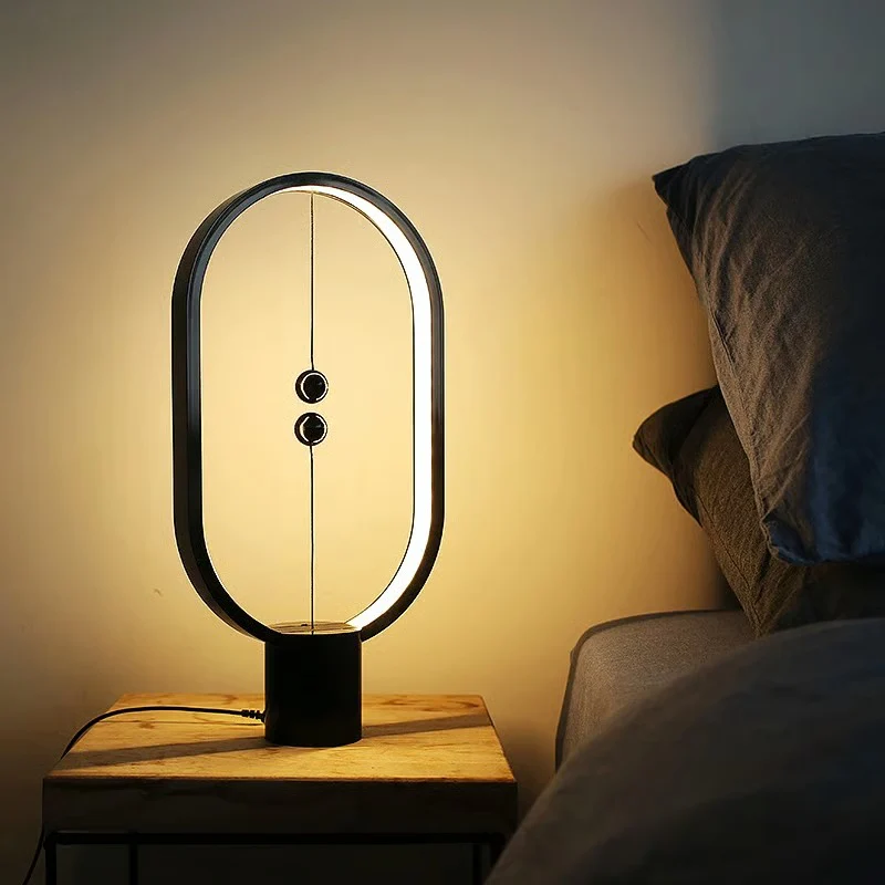 LED Oval Table Lamp | Balance Sphere Control | Warm Ambient Glow | BalanceLamp