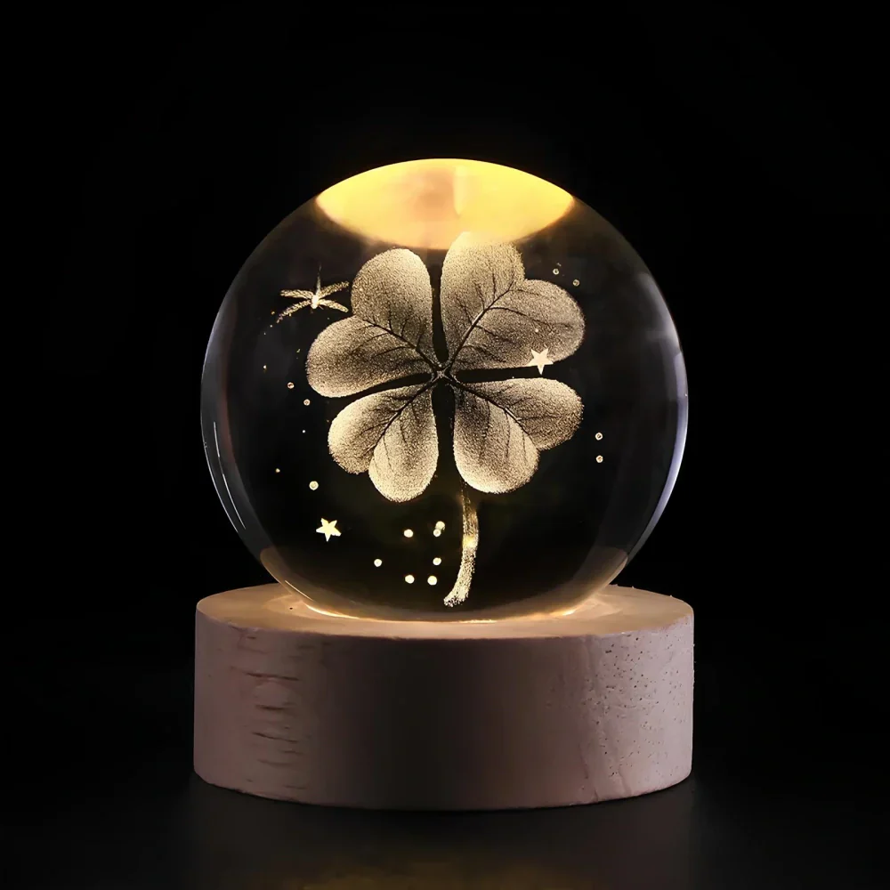 Luminous Crystal Ball | 3D Engraved Space Design | Soft Ambient Glow | AstroGlow - Image 16