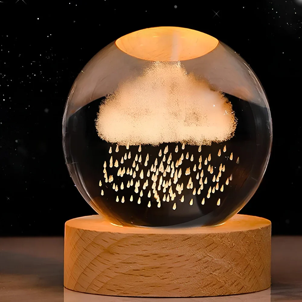 Luminous Crystal Ball | 3D Engraved Space Design | Soft Ambient Glow | AstroGlow - Image 17