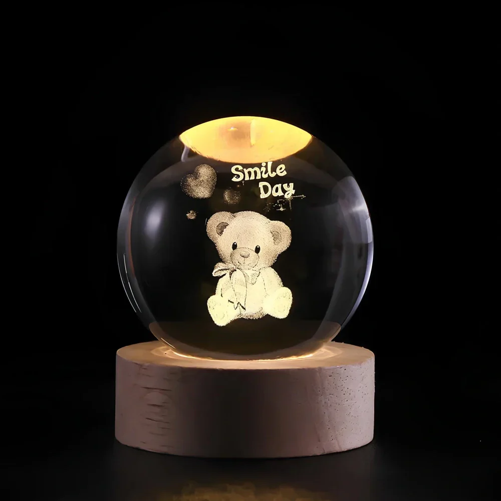 Luminous Crystal Ball | 3D Engraved Space Design | Soft Ambient Glow | AstroGlow - Image 18