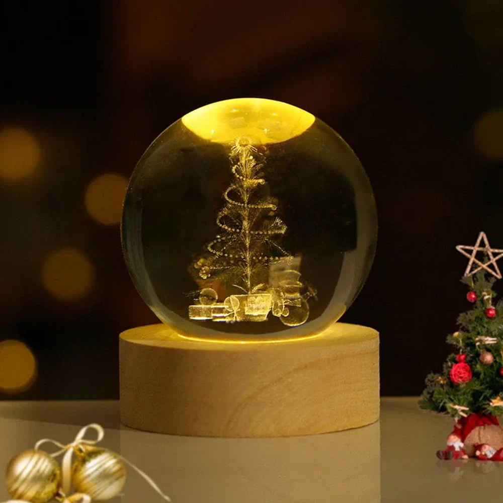 Luminous Crystal Ball | 3D Engraved Space Design | Soft Ambient Glow | AstroGlow - Image 24
