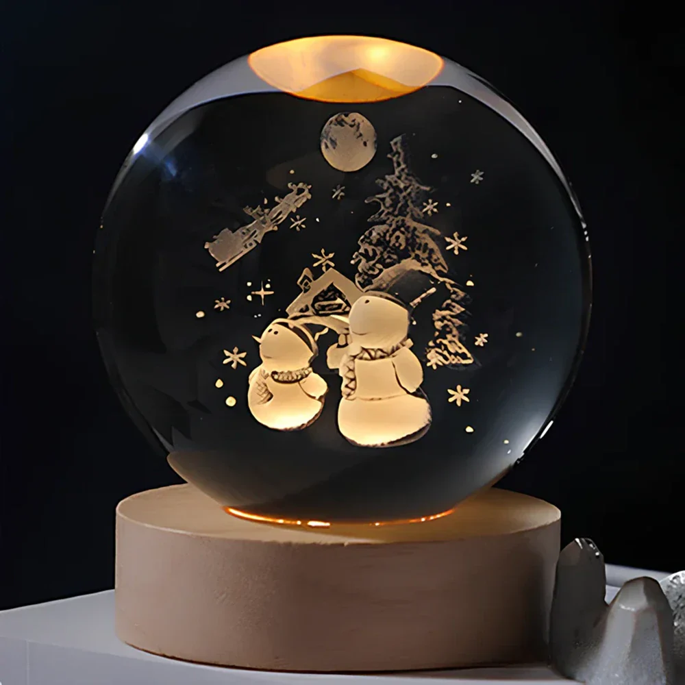 Luminous Crystal Ball | 3D Engraved Space Design | Soft Ambient Glow | AstroGlow - Image 26