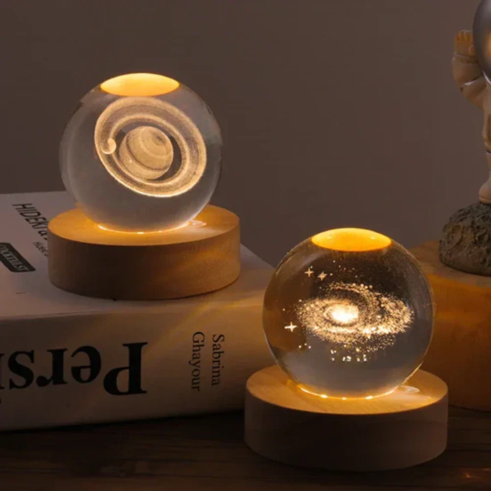 Luminous Crystal Ball | 3D Engraved Space Design | Soft Ambient Glow | AstroGlow - Image 28
