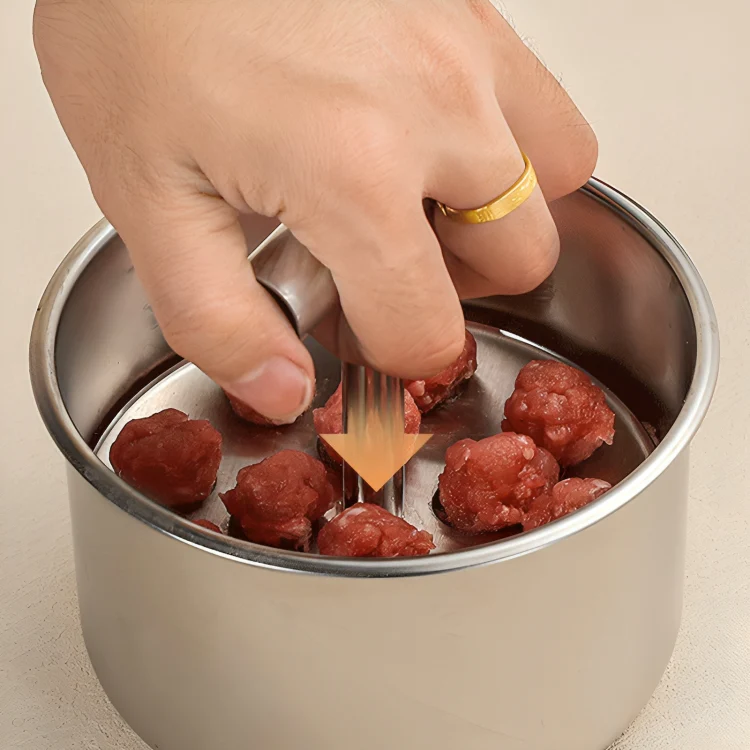 Meatball Maker | Stainless Steel Press | Even Shape Results | Easy One-Hand Use | FlavoForm - Image 3
