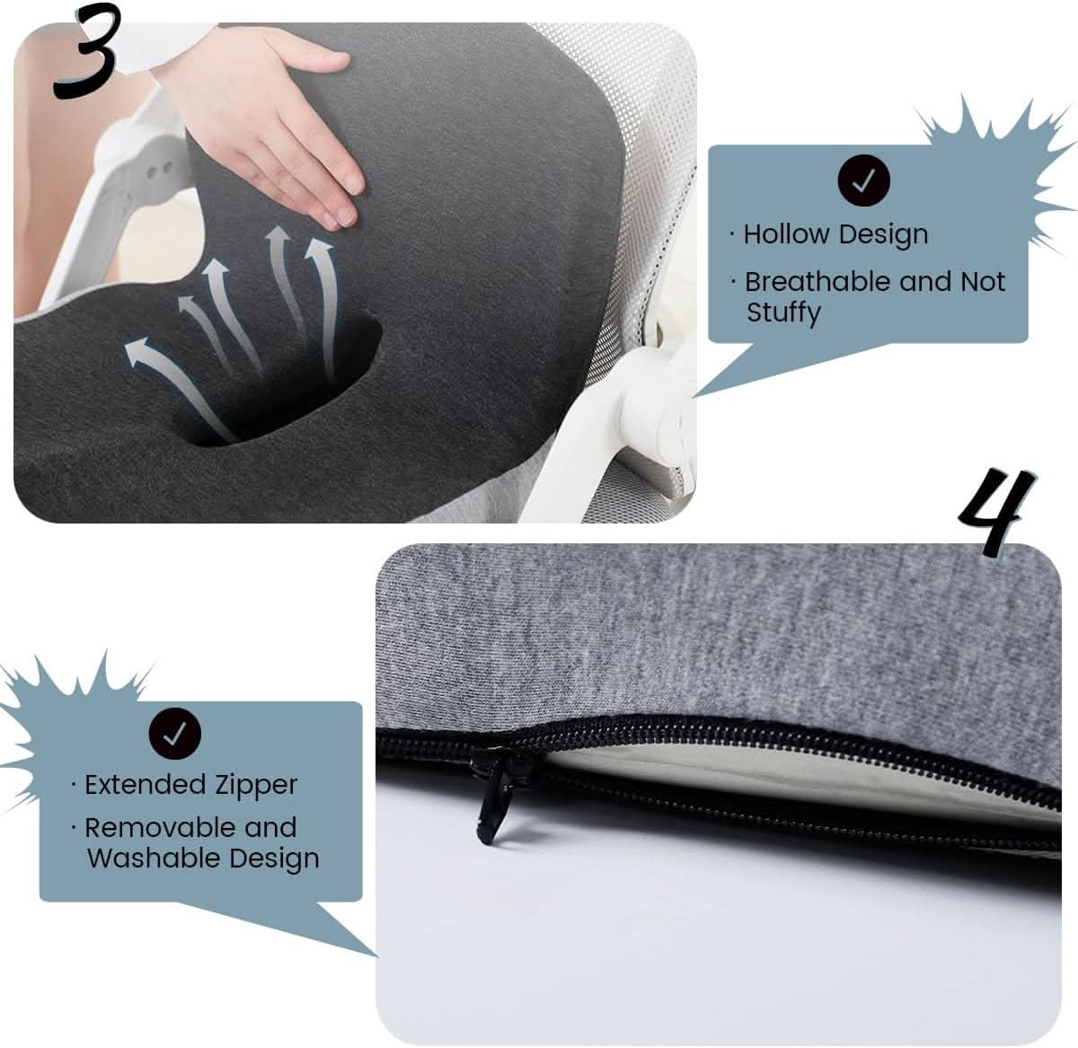Memory Foam Pillow | Posture Support Comfort | Washable Cover Hygiene | ErgoComfort Pad - Image 5
