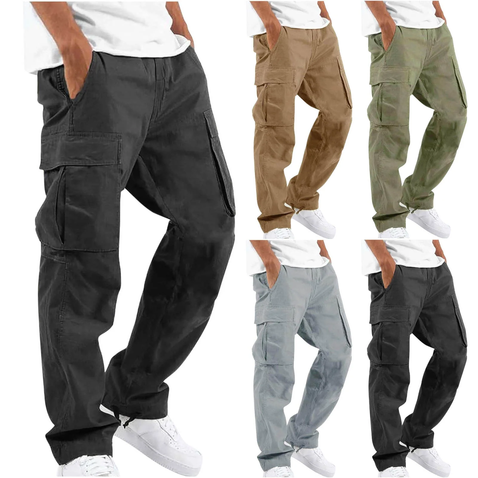 Men's cargo pants | Cargo pants | Elastic waistband & practical pockets - Image 12