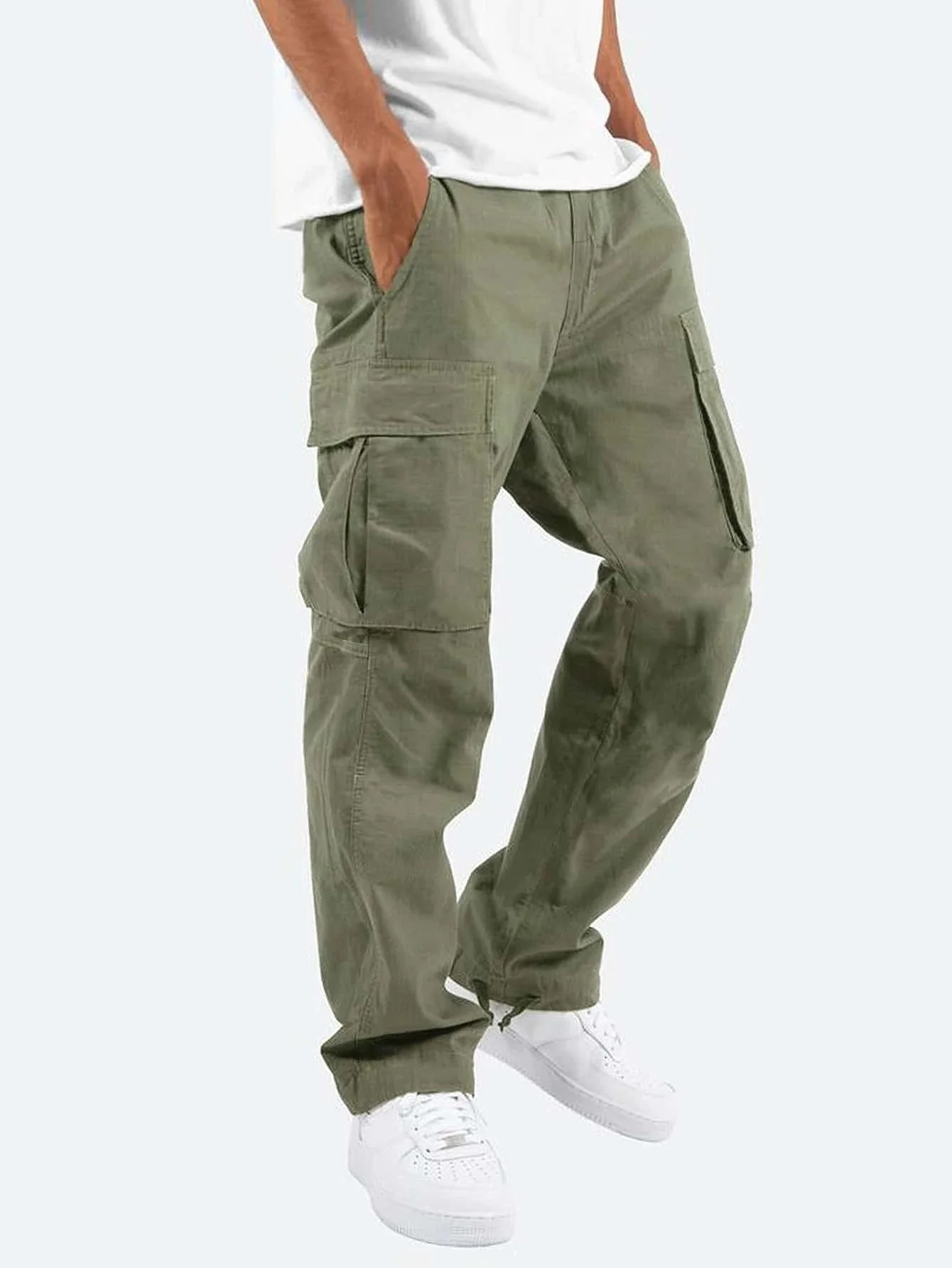 Men's cargo pants | Cargo pants | Elastic waistband & practical pockets - Image 13