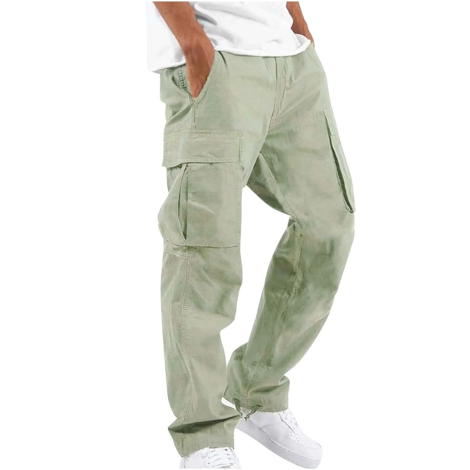 Men's cargo pants | Cargo pants | Elastic waistband & practical pockets - Image 6