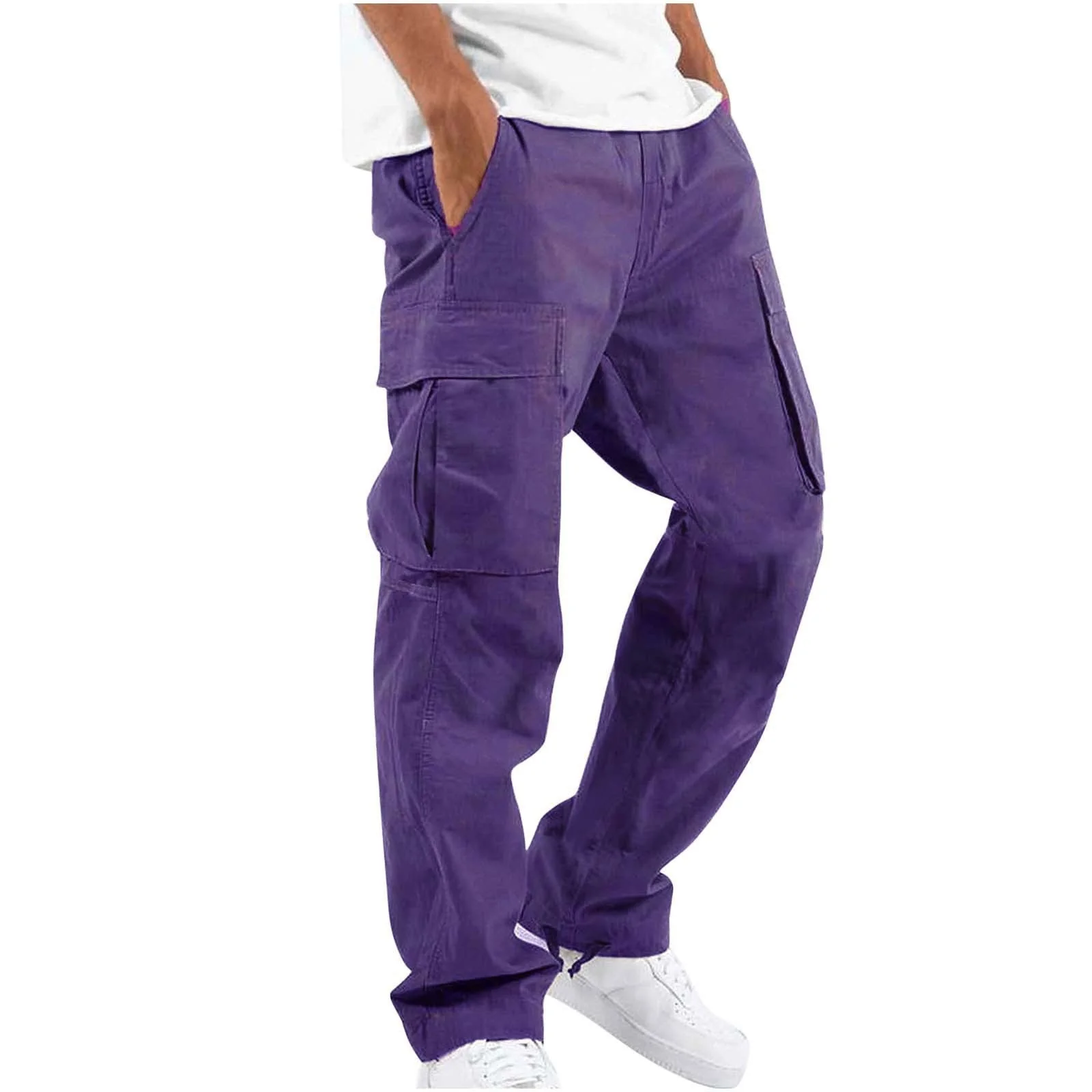 Men's cargo pants | Cargo pants | Elastic waistband & practical pockets - Image 9