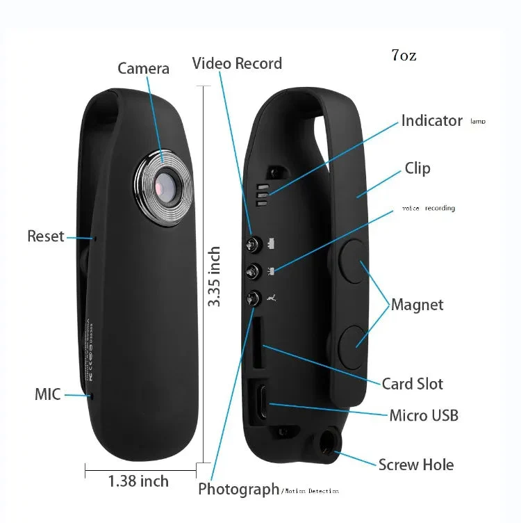Mini Clip Camera | Hands-Free HD Recording | Portable Action Camera | ViziClip - Image 3