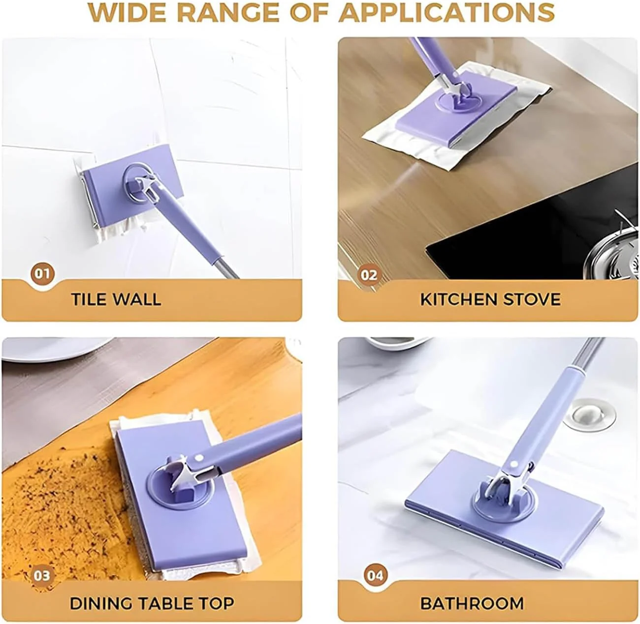Ergonomic Cleaning Mop | 360° Swivel Head | Automatic Cloth Clip | BuffTowel - Image 9