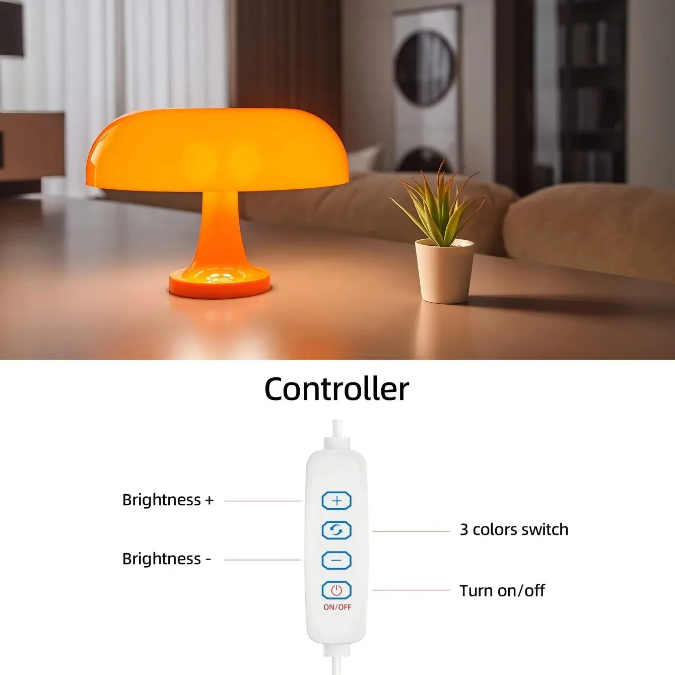 Mushroom Table Lamp | Bauhaus Modern Design | Dimmable LED Touch Light | Lumivara - Image 8
