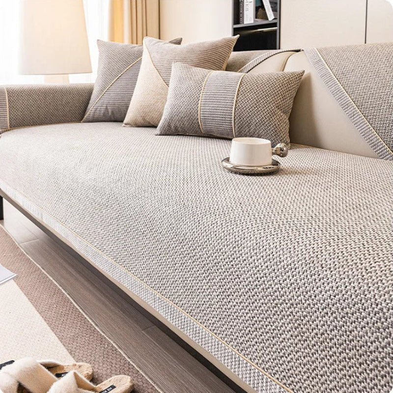 Non Slip Sofa Cover | Breathable Cotton Linen Blend | Quilted Seat Protection | NaturWeft - Image 7