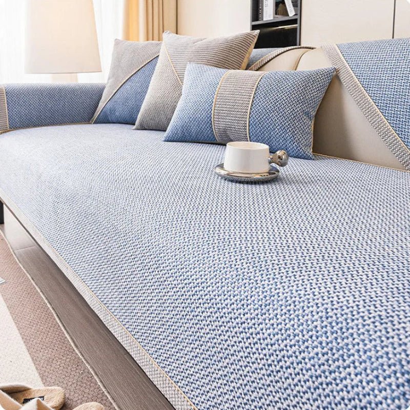 Non Slip Sofa Cover | Breathable Cotton Linen Blend | Quilted Seat Protection | NaturWeft - Image 9