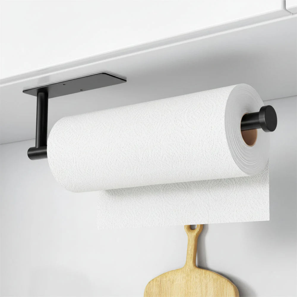 Paper Towel Holder | Space-Saving Kitchen Organization | Wall Mounted Stainless Steel Rack | MountEase