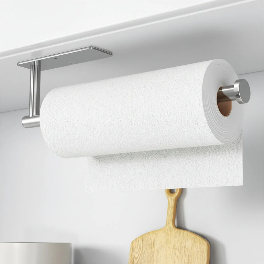 Paper Towel Holder | Space-Saving Kitchen Organization | Wall Mounted Stainless Steel Rack | MountEase - Image 5