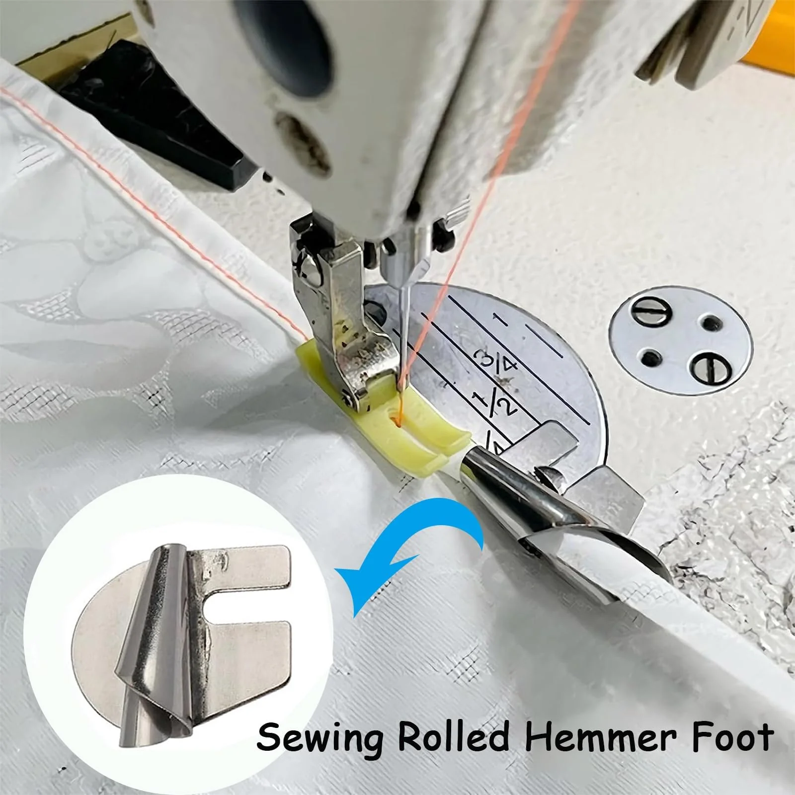 Precision Edge Stitcher | Multi-Size Stainless Steel Rolled Hemmer Foot for Sewing Machines | HemMaster - Image 4