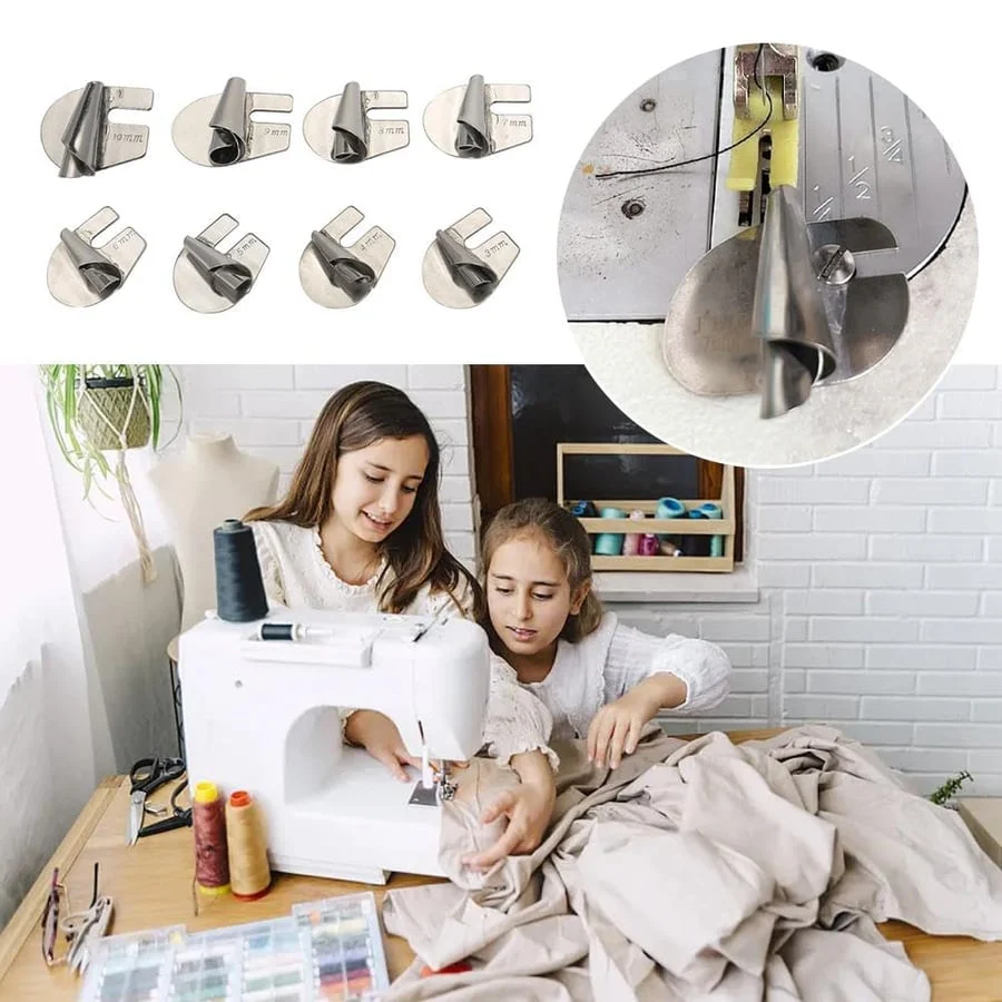 Precision Edge Stitcher | Multi-Size Stainless Steel Rolled Hemmer Foot for Sewing Machines | HemMaster - Image 7