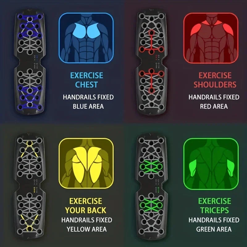 Push-Up Board | Color-Coded Muscle Training | Foldable Design | Full Upper Body Workout | FlexBoard - Image 4