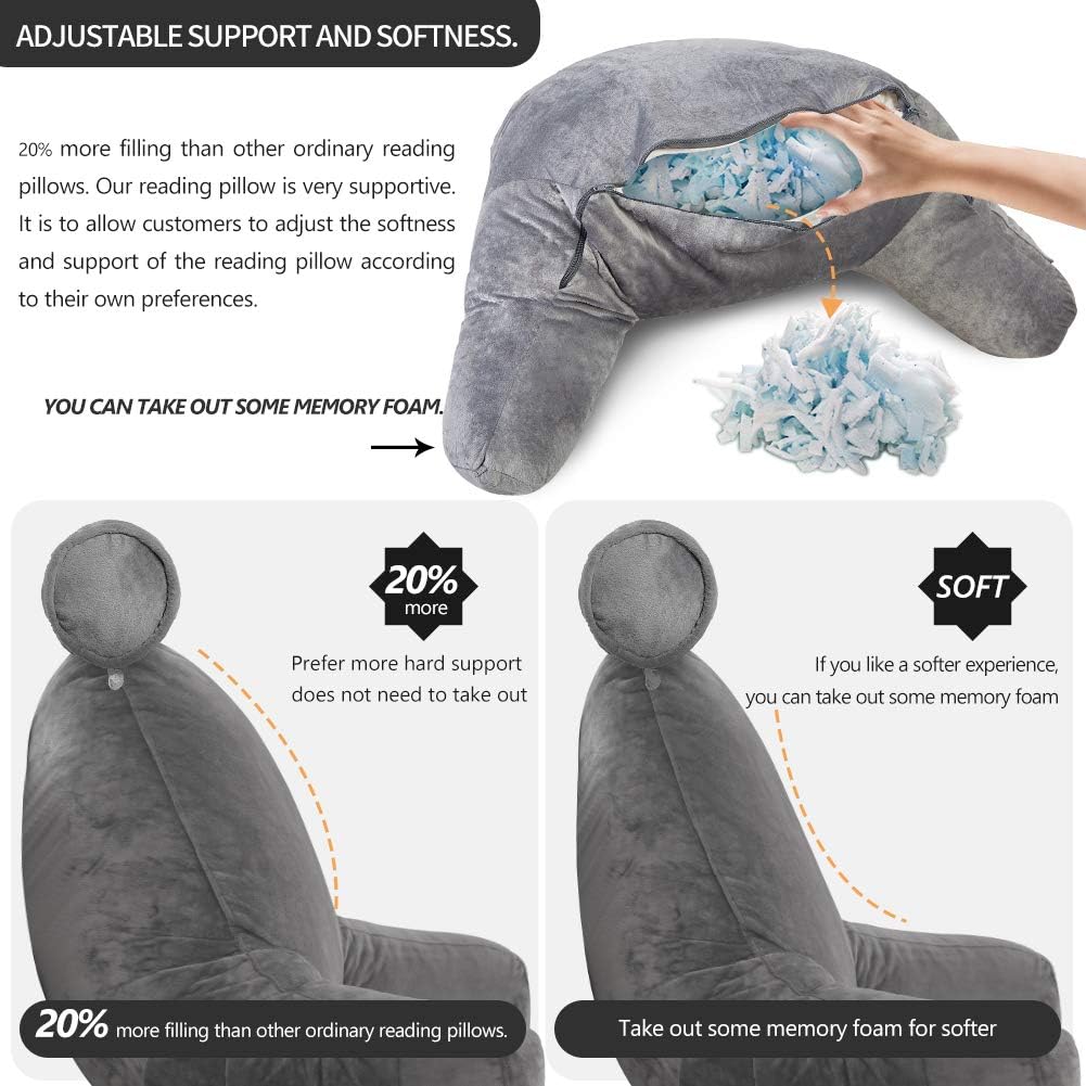 Reading Bed Pillow | Adjustable Neck Support | Armrest Backrest Comfort | CozyRest - Image 4