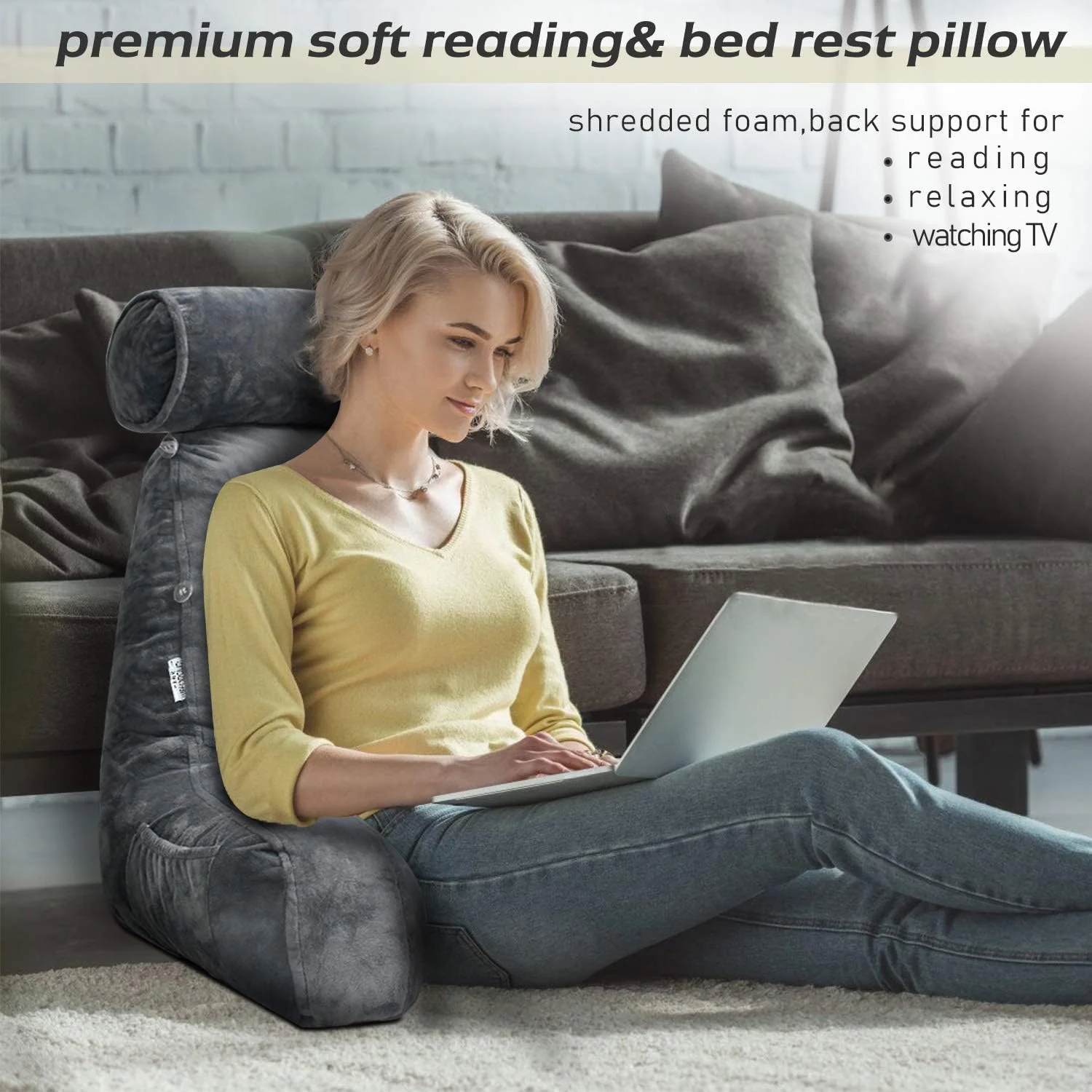 Reading Bed Pillow | Adjustable Neck Support | Armrest Backrest Comfort | CozyRest - Image 5