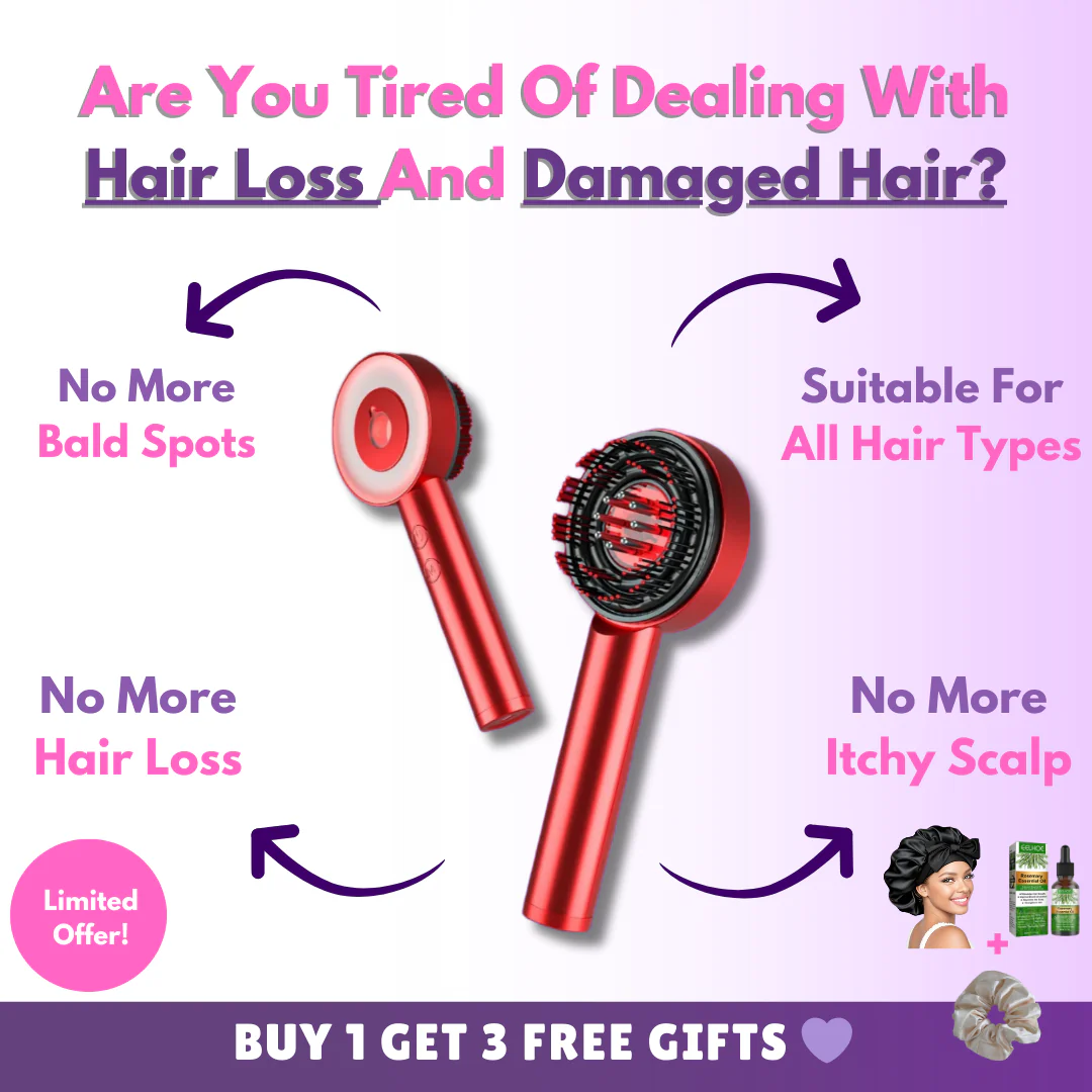 Red Light Hair Brush | LED Scalp Stimulation | Daily Breakage Support | LuxoraBoost - Image 5