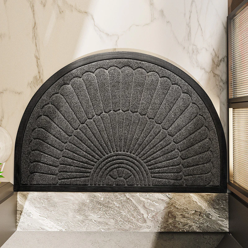 Semi Circular Door Mat | Non Slip Floor Protection | Textured Rubber Backing | EntrySure